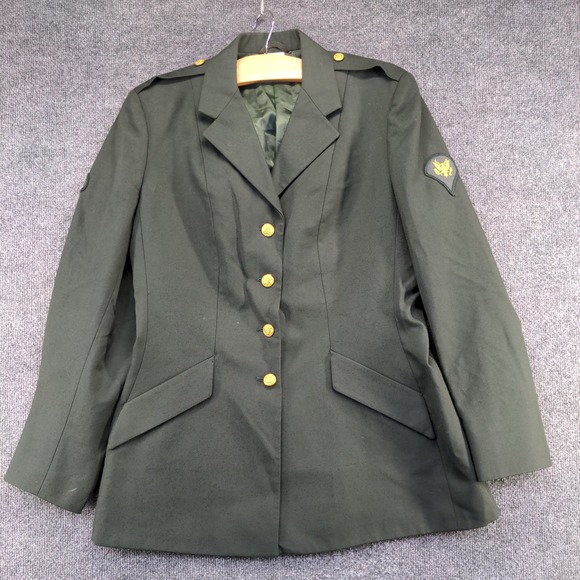 DPSC Women's Classic Design Fusible Coat Green Size 18L+ Poly Wool Blend Logo - Picture 10 of 16